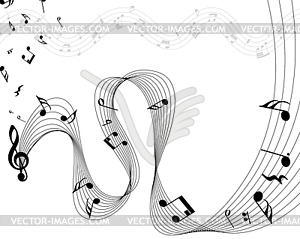 Musical note staff - vector image