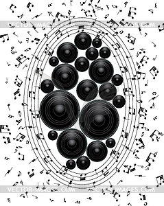 Musical grunge background - vector clipart