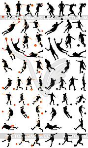 Футбол Silhoette набор - векторный графический клипарт
