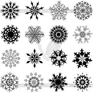 Snowflake set - vector clip art