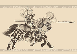 Horseback Knight of tournament - vector clip art