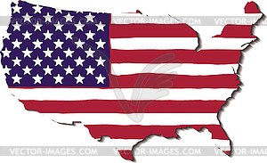 USA Flag in form of maps of United States - vector clipart