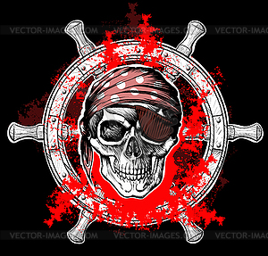 Skull steering wheel - vector EPS clipart
