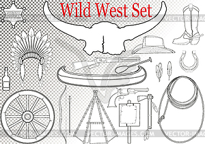 Wild West Set - vector clip art