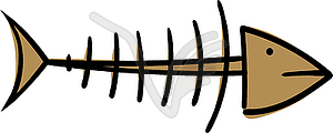 Skeleton of fish - vector image