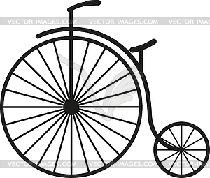 Old simple bicycle - vector clipart