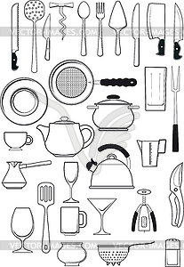 Set of kitchen utensils - vector image