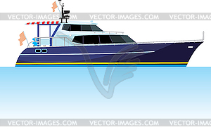 Моторная яхта - векторный клипарт