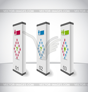 Modern boxes with people infographic elements in - vector image