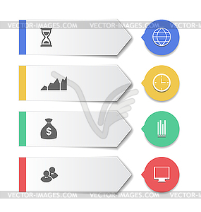 Установлены современные баннеры бизнес с инфографики иконки - векторная иллюстрация
