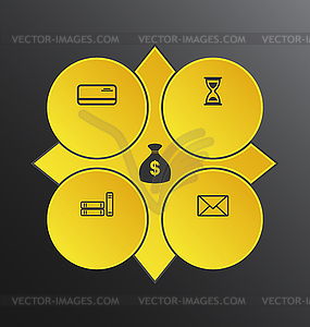 Modern design circles with info graphic icons - vector image