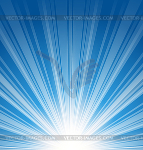 Abstract blue background with sunbeam - vector image