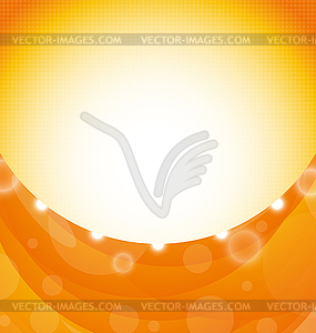 Orange background with shapes swirl and light - vector clipart