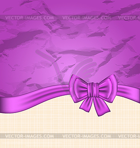 Retro greeting card with gift bow - stock vector clipart