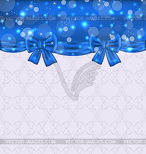 Cute background with ribbon bows - vector clipart