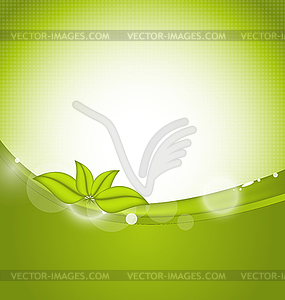 Экология фоне с зелеными листьями - векторное изображение EPS