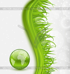 Abstract brochure with global planet and grass - vector clipart