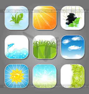 Set various backgrounds for app icons - vector clip art