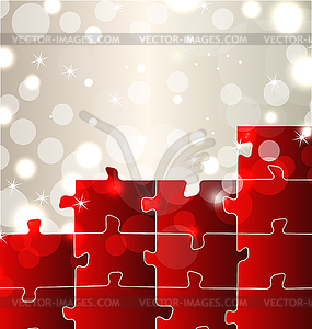 Abstract background with set puzzle pieces - vector clip art