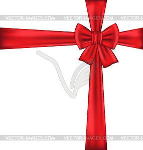 Red bow for packing gift - vector image