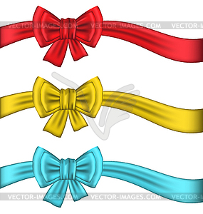 Collection colorful gift bows with ribbons - vector EPS clipart