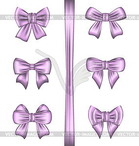 Set various gift bows - vector image