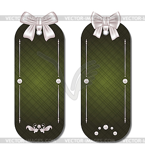 Set of gift cards with bows - vector clip art