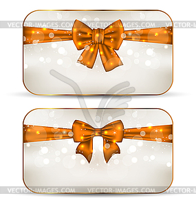 Group of beautiful cards with gift bows - vector image