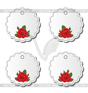 Set of beautiful cards with red roses - vector clip art