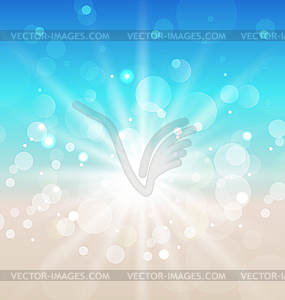 Summer beach background with sunlight - vector clipart