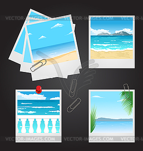 Set photo frames with beaches - vector image