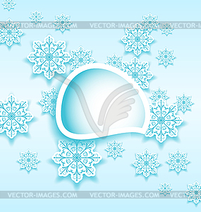 Abstract bubble with set snowflakes - vector clip art