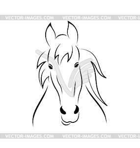 Outline racehorce - vector image