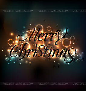 Merry Christmas floral text design - vector image