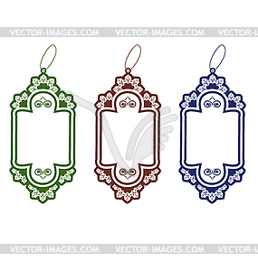 Set Christmas colorful discount tickets - vector image