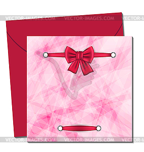 Christmas beautiful card with gift bow - vector image