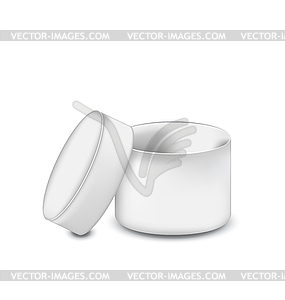 Opened round gift box - vector clipart