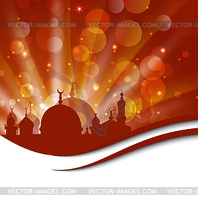 Elegant religious card with beautiful mosque - vector EPS clipart