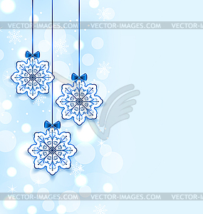 Рождество трех снежинки с луками - клипарт в формате EPS