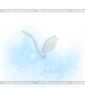 Christmas winter background with snowflakes - vector clipart