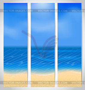 Set cards with summer holiday background - vector image