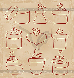 Set gift boxes for your anniversary - vector image