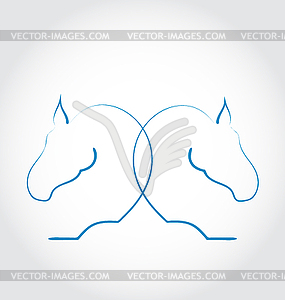 Sign of two horses stylized - vector image