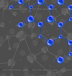 Molecular structures chain over grey background - vector clipart