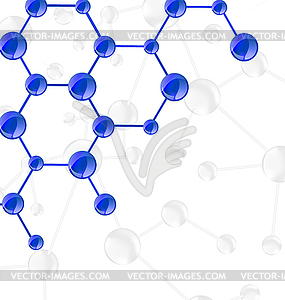 Molecular structures chain with copy space - vector clip art