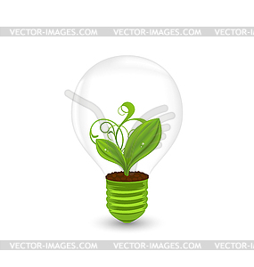 Bulb with plant inside - vector image