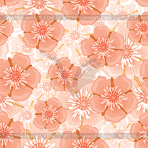 Pink flower seamless pattern - vector clip art