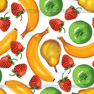 Fruit mix seamless pattern - vector image