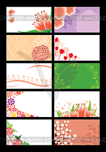 Set floral card - vector clipart