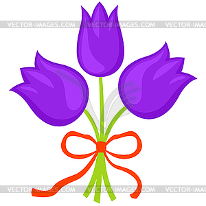 Purple flowers - vector clip art